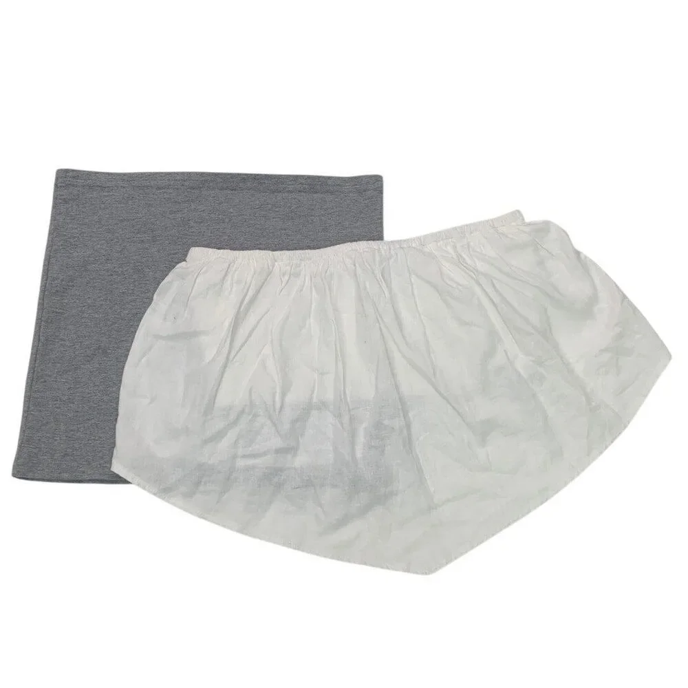 Lot of 2 New Aerie Womens Small Gray Heathered Tube White Bandeau Tops - Picture 1 of 5